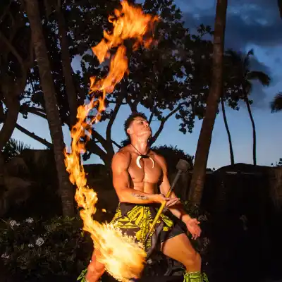 a man that is on fire