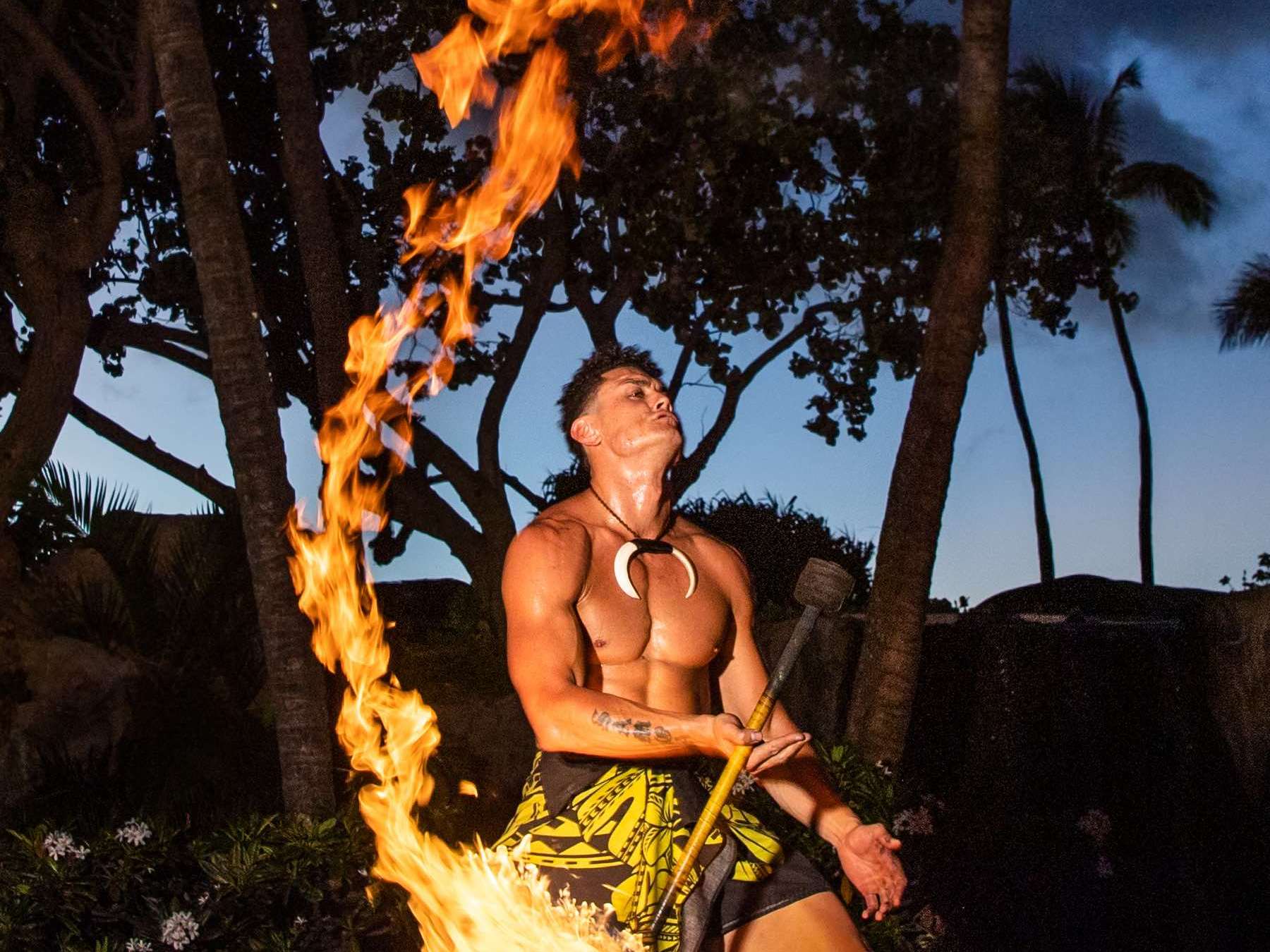 a man that is on fire